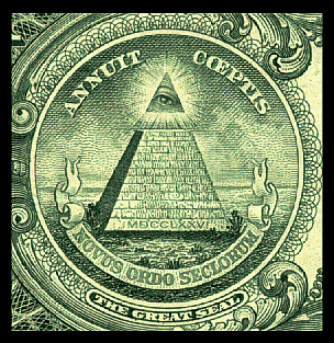 The reverse side of the Great seal of America, from the 1 Dollar bill. Click here to visit Mardycks' dollar bill page